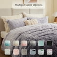 thumbnail image 2 of Intelligent Design King/Cal King Shaggy Faux Comforter Set, Long Fur Wave Spring Comforter Bedding Set, 3-Piece Striped Ombre Design Warm Bed Set, Grey, 2 of 8