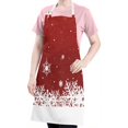 thumbnail image 5 of Red Christmas Snowflake Apron-Garden Aprons for Women with Pockets-Cotton Linen Waterproof Kitchen Cooking Gardening Aprons Adjustable for Kitchen,Cooking,BBQ and Salon 32"x27", 5 of 7