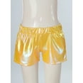 thumbnail image 7 of YONGHS Girls Shiny Metallic Shorts Hot Pants Disco Dance  Party Performance Costumes Yellow 7-8, 7 of 7