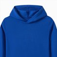 thumbnail image 4 of KPOPLK Solid Hoodies for Girls Long Sleeve Cute Hooded Sweatshirt with Pockets Kids Girl Pullover Tops Dark Blue,Size 3-4 Years, 4 of 5