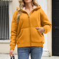 thumbnail image 4 of Dwralegc Fleece Lined Hoodie Women Thick Zip Up Sherpa Lined Hoodie Thermal Long Sleeve Clothing Hooded Winter Hoodies with Pockets Yellow M, 4 of 5
