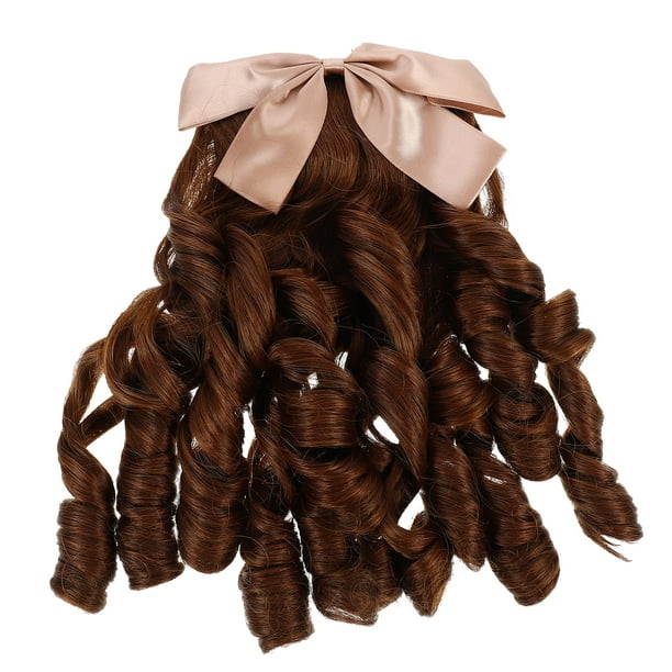 Peluca de coleta con postizo de rizos retro, extensión de cabello rizado, peluca para mujer
