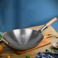 thumbnail image 1 of GOOHOCHY 1Pack Iron Wok for Cooking Multi-functional Pot Easy to Clean Kitchen Utensil Grey, 1 of 8