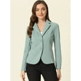 thumbnail image 2 of DARING DIVA Women's Office Work Lapel Collar Stretch Blazer M Pea Green, 2 of 6