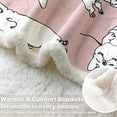 thumbnail image 4 of Pink Pug Dogs Fleece Blanket Sherpa Throws Blanket Trendy Animals Print Plush Throw Blanket for Couch, Sofa, Bed, Couch, Office Throw (50" X 60"), 4 of 6