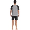 thumbnail image 6 of MINTREUS Men's Pajamas Colors Contrast Short Sleeve Round Neck 2-piece Set Men's Loose Shorts Casual Set Raglan Pajamas, 6 of 6
