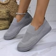 thumbnail image 6 of Miluxas Women's Flats Slip On Go Walk Shoes for Women Comfortable Walking Sneakers Knit Low Wedge Dressy Ballet Shoes Gray 6(37), 6 of 7