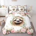 thumbnail image 1 of YST Kawaii Sloth Spring Flower Bedding Set, Green Leaves - 7-Piece, Full, 1 of 4