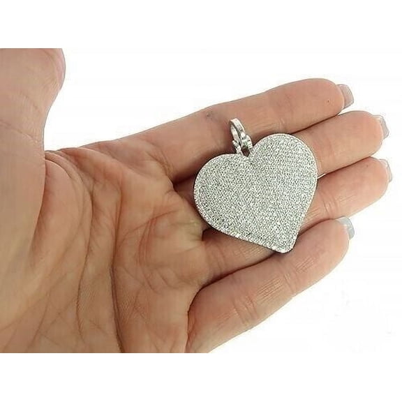 Forever Jewels 4.50Ct Round Cut Moissanite Women Love Heart Pendant 14K White Gold Plated