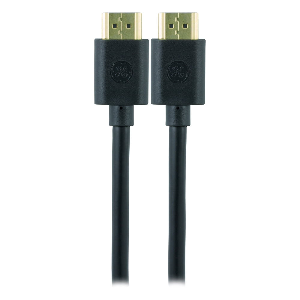 GE 12ft 4K HDMI 2.0 Cable with Ethernet, Gold-Plated Connectors, Black, 33575