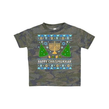 

Inktastic Happy Chrismukkah Sweater Style with Menorah and Trees Gift Toddler Boy or Toddler Girl T-Shirt