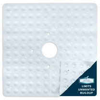 SlipX Solutions 21" x 21" Square Rubber Safety Shower Mat, White