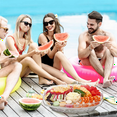 thumbnail image 4 of Fruit Ice Serving Tray Chilled Veggie Tray with Lid Clear Ice Serving Bowl Appetizer Platter for Cold Cuts Seafood, 4 of 6