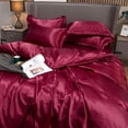 thumbnail image 2 of Satin Bedding Set - Burgundy, 2 of 6
