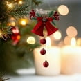 thumbnail image 2 of PuSpu Nordic Christmas Bells Ornament 13cm 1pc Red Flocked Fabric Window Hanging Decorations Holiday Home Party Decor Festive Embellishments, 2 of 6