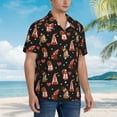 thumbnail image 3 of Balery Valentine Gnome Camisas hawaianas de manga corta para hombre, camisas playeras de corte holgado, camisas de vacaciones con botones,Medium, 3 of 7
