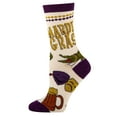 thumbnail image 2 of Oooh Yeah Women's Colorful Funny Crew Socks, Mardi Party, Silly Crazy Dress Socks, 2 of 3