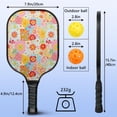thumbnail image 4 of Pickleball Paddles Set,Pioneer Flower Floral Print Pattern Fiberglass Surface Pickleball Racket Set with 2 Indoor Outdoor Pickleball Balls and Pickleball Bag,Pickle-ball Equipment, 4 of 6