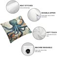 thumbnail image 4 of COMIO  Vintage Whale Decorative Throw Pillow Covers, Soft Sea Turtle Square Cushion Case Set for Couch Sofa Bedroom Living Room,Retro Seahorse Octopus Pillow Cases Pillowcases,  2pc, 4 of 6