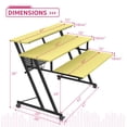 thumbnail image 2 of Wooden Top Music Recording Studio Desk in Yellow and Black, 2 of 6