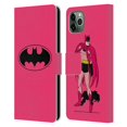 thumbnail image 1 of Head Case Designs Officially Licensed Batman DC Comics Logos Pink Leather Book Wallet Case Cover Compatible with Apple iPhone 11 Pro Max, 1 of 6