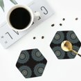 thumbnail image 3 of Bingfone Vintage Mandala Leather Drinks Coasters with Set of 6,Suitable for Home Kitchen,Coffee Cup Coasters Home Gift, 3 of 7