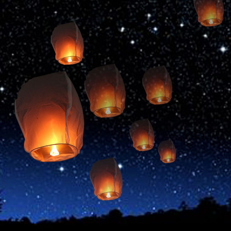 For Dewali/Christmas/ All Festivals Freeship Paper Air Balloon Sky Multicolour 