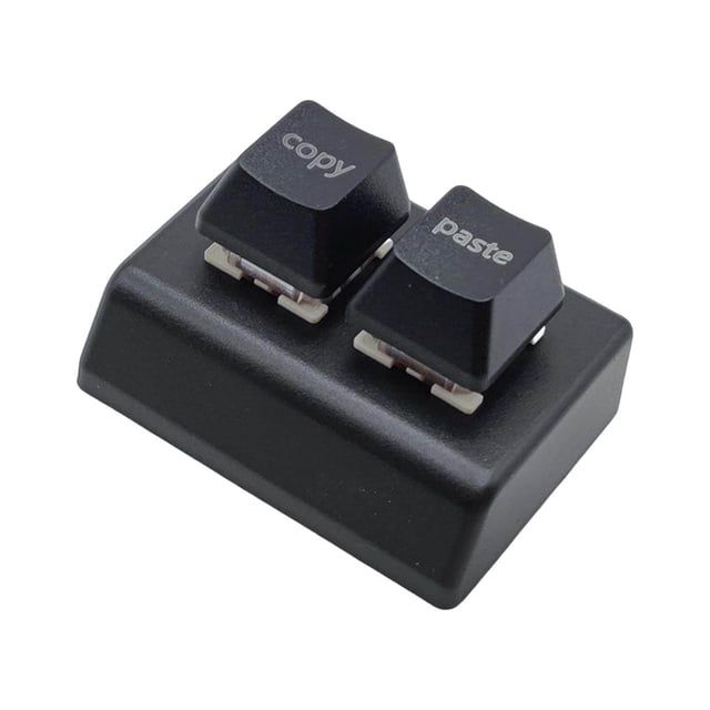 Langgg Copy and Paste 2 Key Keyboard Red Switches USB Mini 2 Key Keypad for Drawing Black