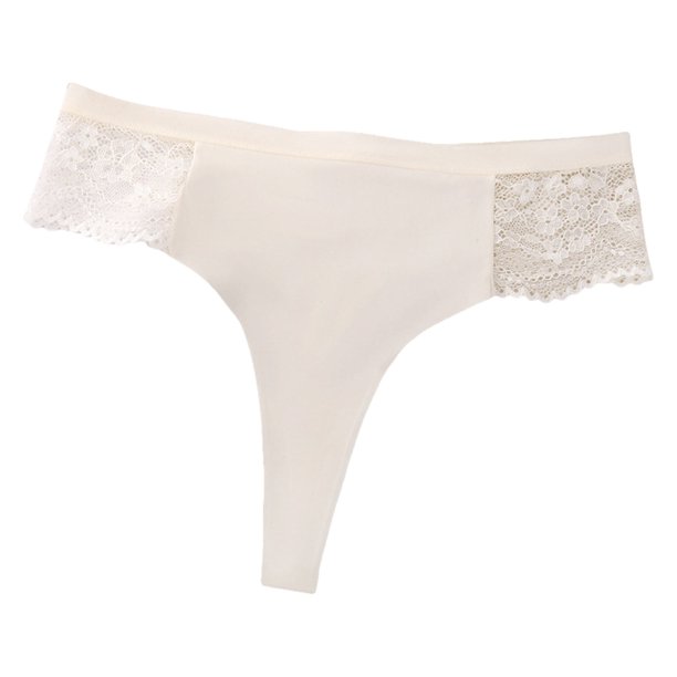 Braguitas de encaje para mujer: sin costuras, de seda helada, entrepierna de algodón, cintura baja, diseño sin marcas (tallas S-XL)