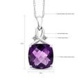 thumbnail image 5 of Gem Stone King 10K White Gold Purple Amethyst and White Diamond Pendant Necklace for Women (3.51 Cttw, Gemstone February Birthstone, Cushion Checkerboard Cut 10MM, with 18 inch Chain), 5 of 5