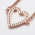 thumbnail image 3 of Bracelet Slider Bracelet Zirconia Box Chains Heart Rose Gold 10-1/4"(260mm) P312, 3 of 4