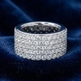thumbnail image 4 of Pompeii 5Ct Pave Wide Diamond Eternity Anniversary Wedding Ring 14k White Gold Lab Grown, 4 of 5