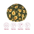 thumbnail image 5 of KLL Black Ink Green Plaid Sunflower Pattern Shower Cap & Bath Cap for Women,Reversible Oversized Waterproof Shower Caps for all Hair Lengths,Elastic Reusable Bathing Hair Cap, 5 of 6