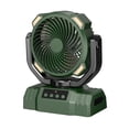 thumbnail image 1 of Ventilador portátil para exteriores, ventilador para tienda de campaña, ventilador de viaje de 10000 con gancho colgante, ventilador de escritorio verde, 1 of 8