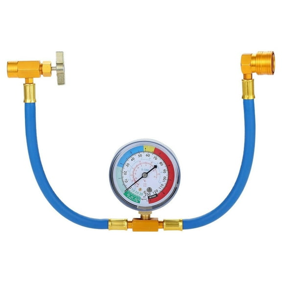 AREALER R134A AC Refrigerant Charge Hose Kit, Recharge Hose with Pressure Gauge R134a Can Tap R134a Quick Coupler, Fits for Car AC Air Conditioning Refrigerant