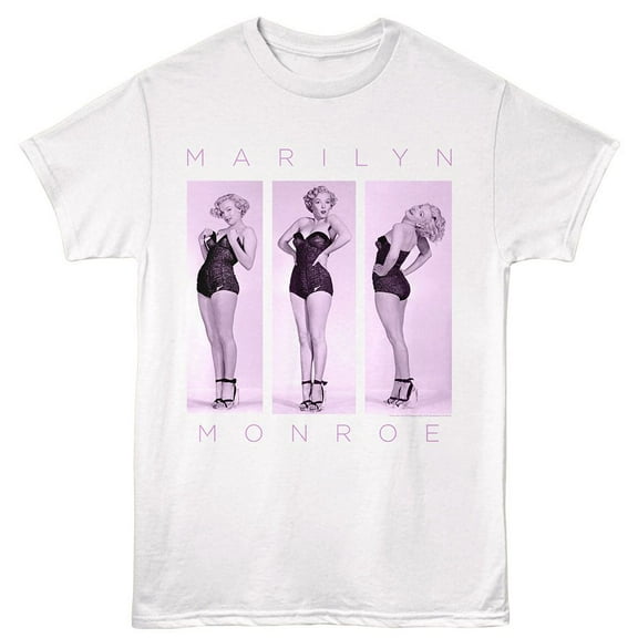 Marilyn Monroe 3 Pose White Adult T-Shirt Xl