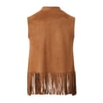 thumbnail image 6 of Western Cowboy Vest Men Cropped Suede Tassel Fringe Vest 70s Hippie Open Front Cardigan Jacket Outerwear, 6 of 8