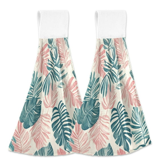 BZSMCE Hanging Hand Towels Fashion Tropical Symphon Pattern 2-Pack - Velcro Style Bathroom Kitchen Towels