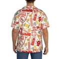 thumbnail image 5 of Xecao offers the Firefighter Icons for Men's Casual Short-sleeved Shirt, a button-up collared shirt with a pocket, perfect for beach vacations and yacht travel in the XX-Large size., 5 of 7