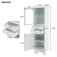 thumbnail image 2 of 63" Tall Bathroom Storage Cabinet with Glass Doors,Two Drawers, and Adjustable Shelves, 2 of 8
