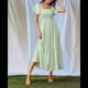 thumbnail image 4 of Vestido Veraniego Midi Bohemio de Corte A con Escote Cuadrado y Mangas Abullonadas para Mujer, con Bolsillos, Color Verde M, 4 of 8