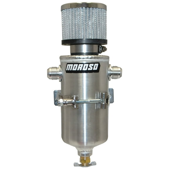 Moroso 85468 Engine Oil Breather Tank and Catch Can w/ 10An Male Fittings