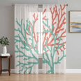 thumbnail image 2 of Sheer Curtains 84 inches Long 2 Panels Set Green Orange Coastal Coral Light Filtering Sheer Drapes Rod Pocket Window Curtains for Living Room/Bedroom, Summer Ocean, 2 of 8
