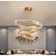 thumbnail image 6 of FINE MAKER 3 Ring Modern Crystal Chandelier Light Fixture Round LED Pendant Lighting Ceiling Lamp Hanging Lights for Living Room Dining Room Bedroom, 6 of 6