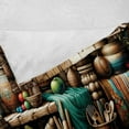 thumbnail image 4 of Ambesonne Rustic Fleece Throw Blanket Grunge Ethnic Vases Objects 50"x70" Pale Brown Teal Cinnamon, 4 of 5