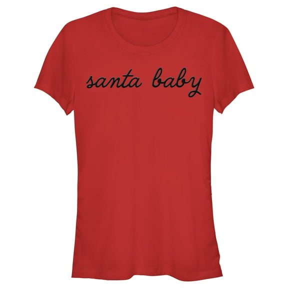 Junior's Lost Gods Santa Baby Graphic Tee Red 2X Large