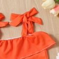 thumbnail image 6 of Utlike Girls Swimwear Summer Toddler Ruffles Flowers Prints One-Piece Swimwear Beach One-Piece Swimsuit Bikini Girls Matching Beach Bathing Suit Size 18 Months-24 Months, 6 of 7