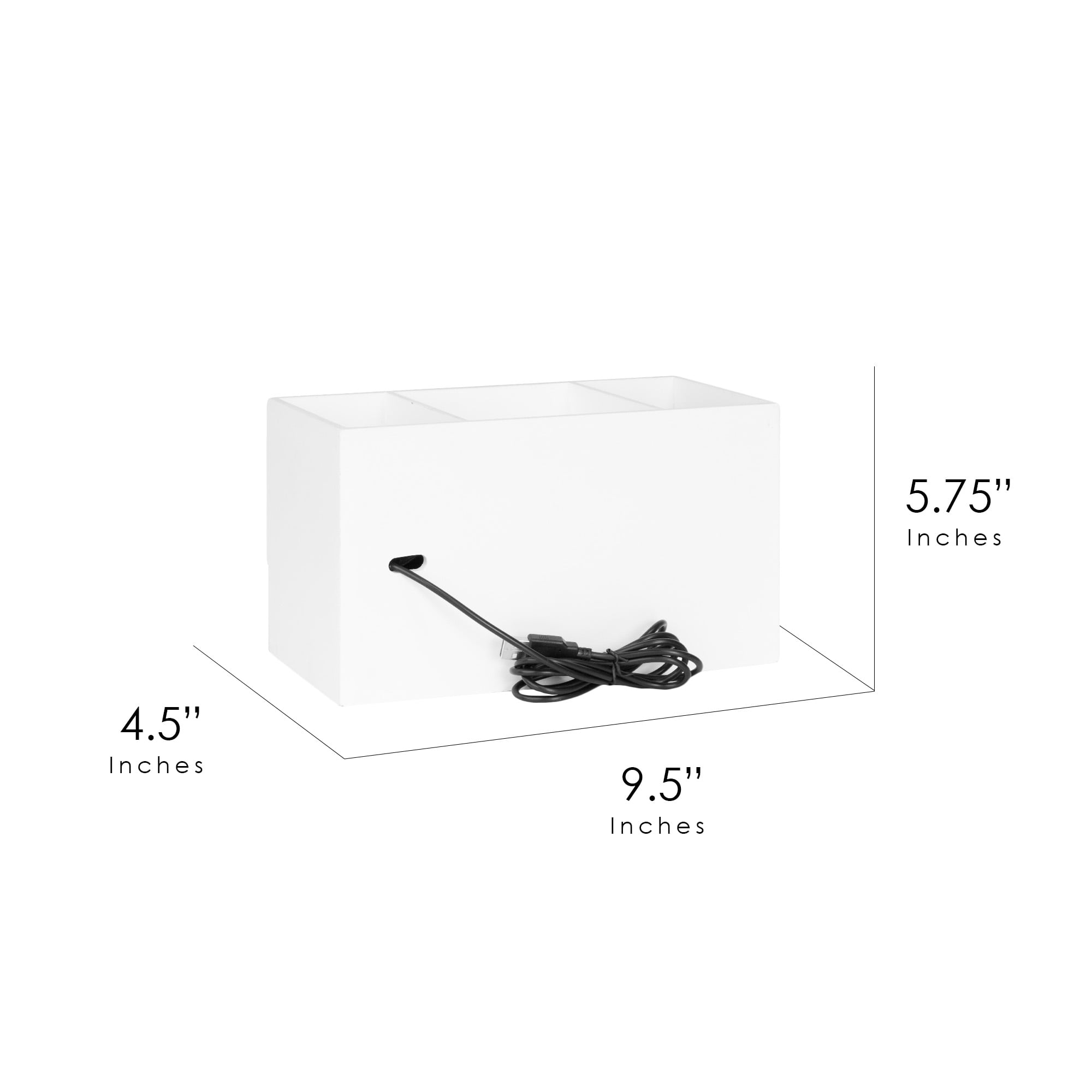American Art Decor 3 Tier USB Multi-Functional Desk Organizer and Storage for Pens & Office Supplies - White, 5.75 H x 9.5 L x 4.5 D
