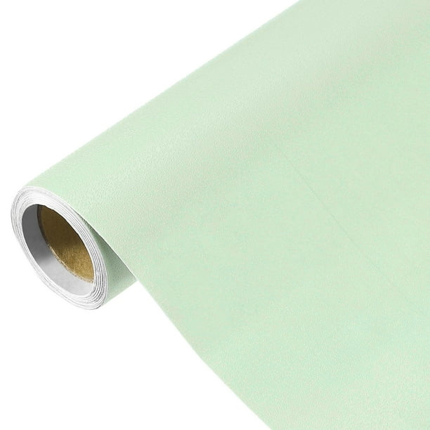 Uxcell Papel Tapiz Autoadhesivo y Despegable Papel Contacto Color Sólido Vinilo Papel de Pared Decorativo Verde Claro 118" x 15.7"