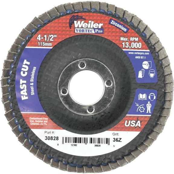 Weiler 30828 29 Non-Woven Zirconium Flap Disc